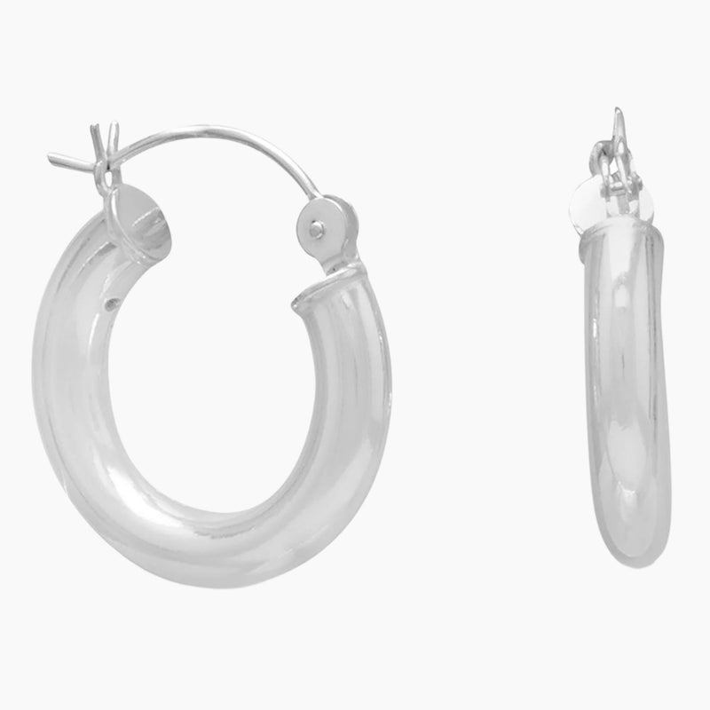 4mm x 20mm Hoop Earrings