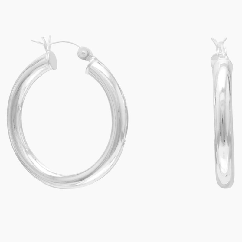 4mm x 29mm Hoop Earrings