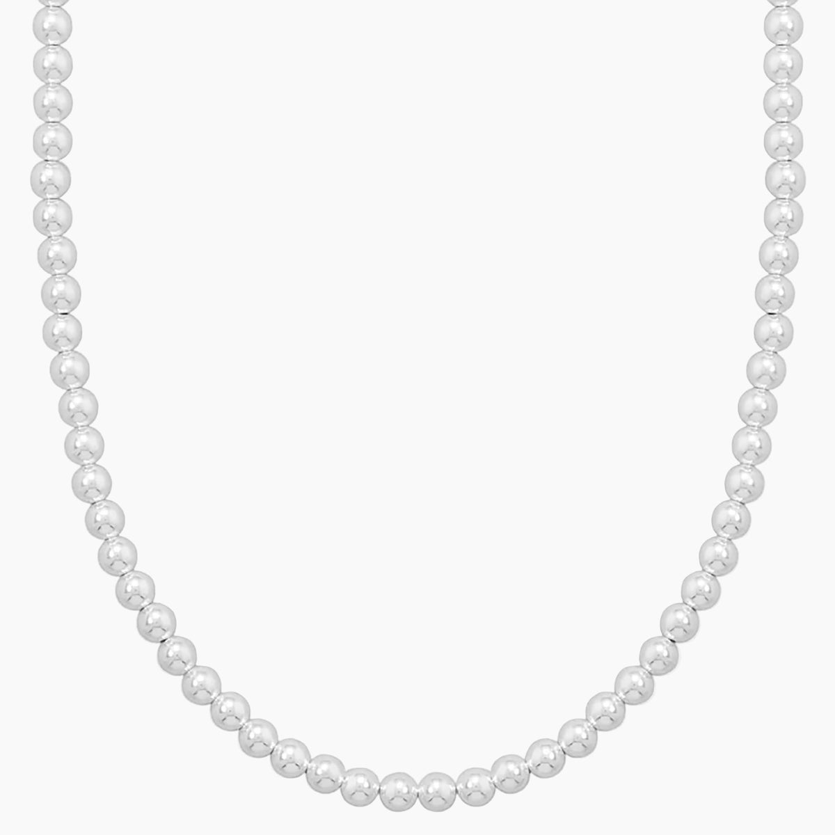 5mm Silver Bead Necklace
