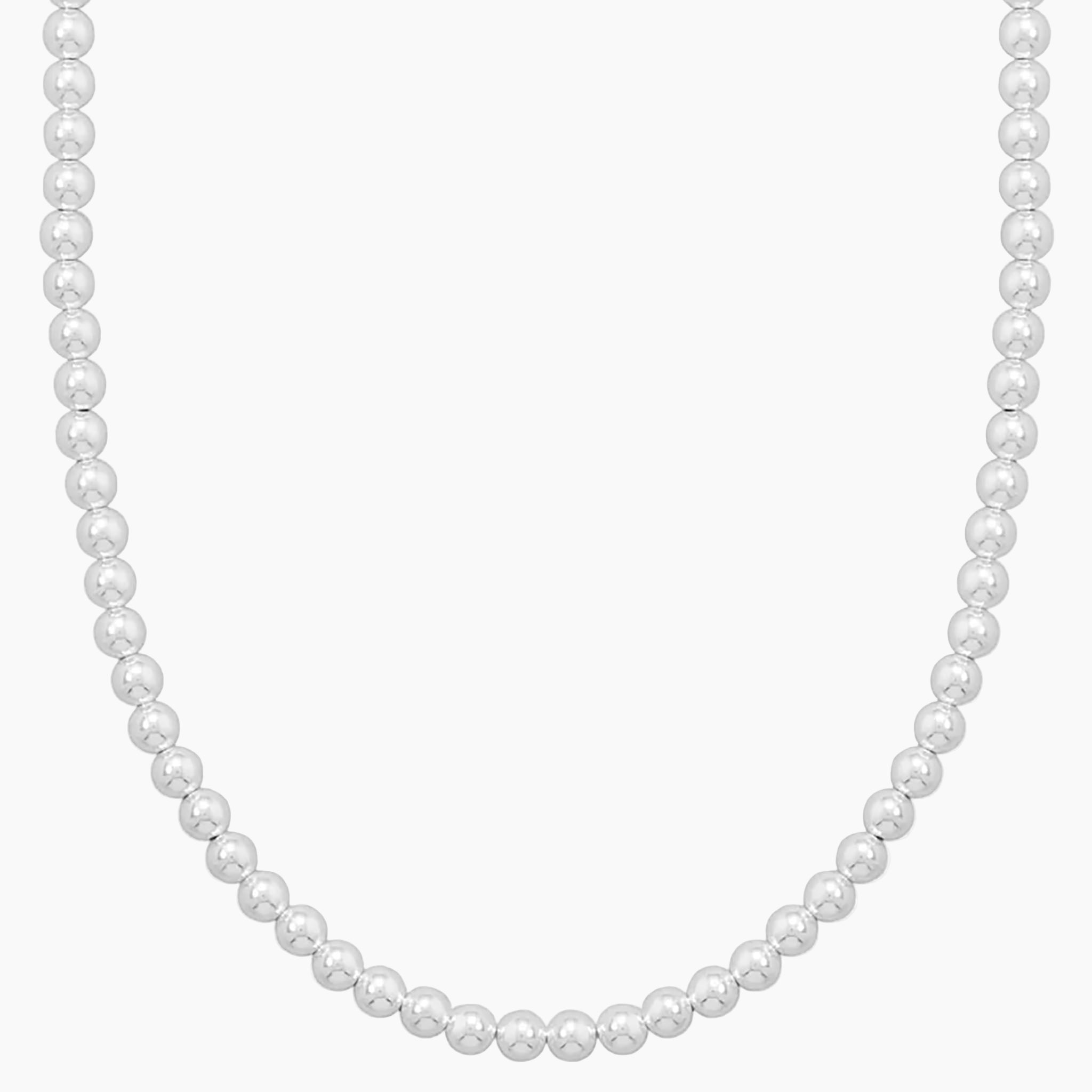 5mm Silver Bead Necklace
