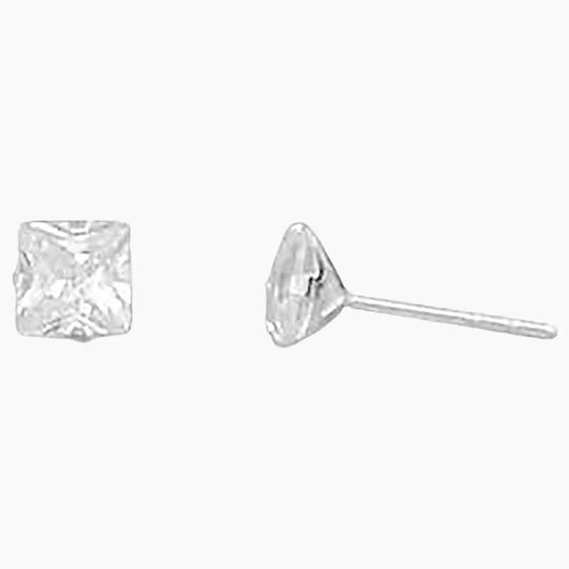 5mm Square Zirconia Stud Earrings
