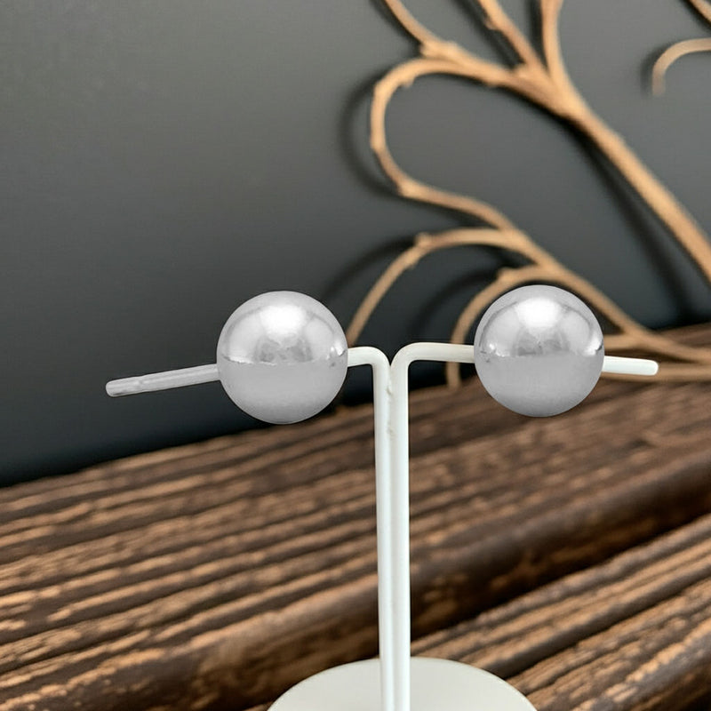 6mm Ball Stud Earrings on Display