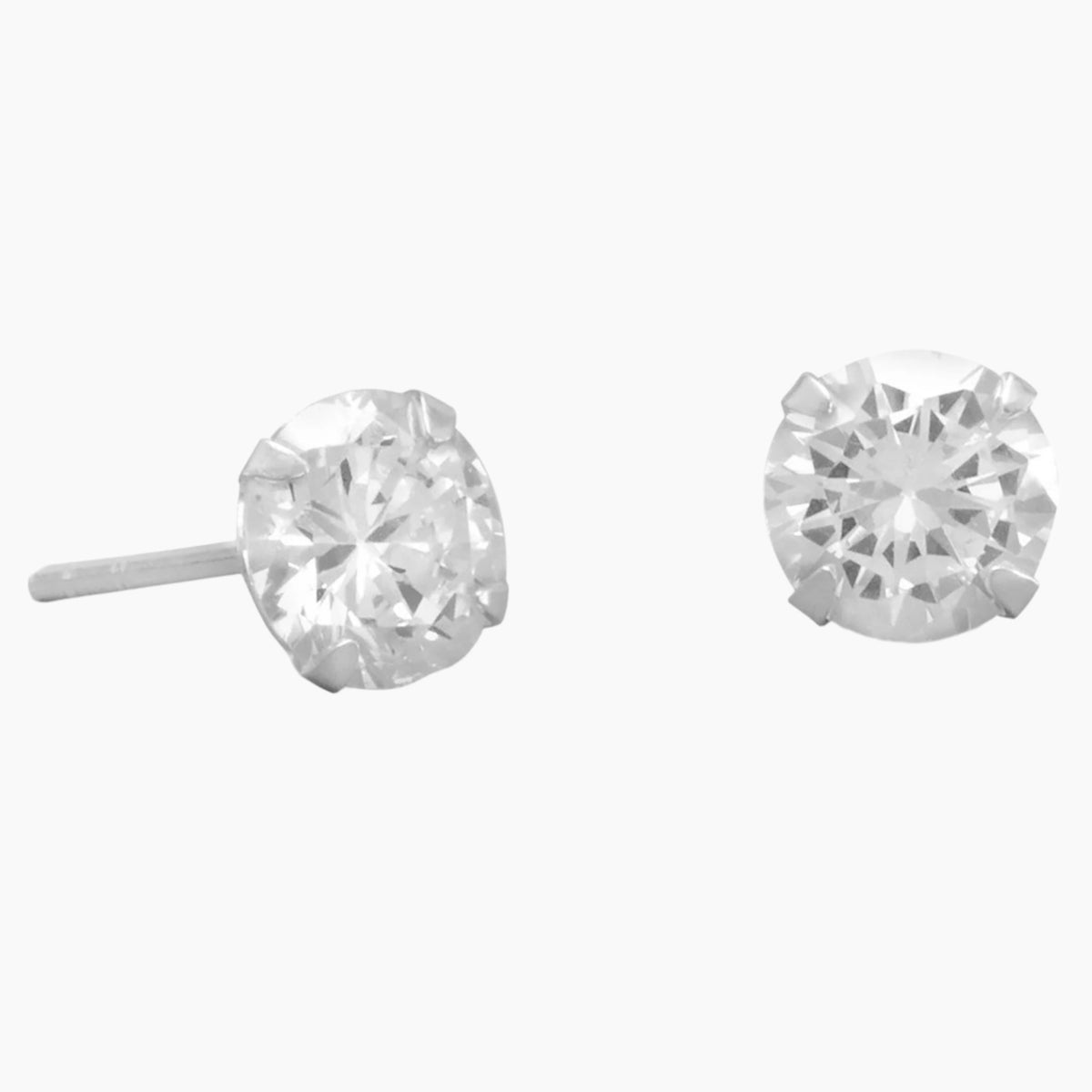 6mm Cubic Zirconia Stud Earrings