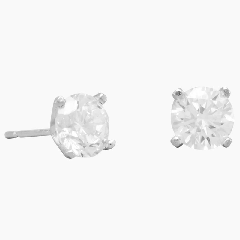 6mm Zirconia Stud Earrings