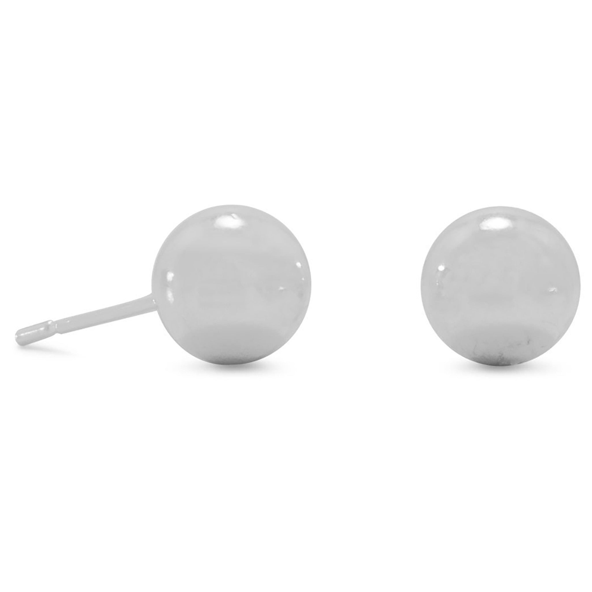 7mm Ball Silver Stud Earrings