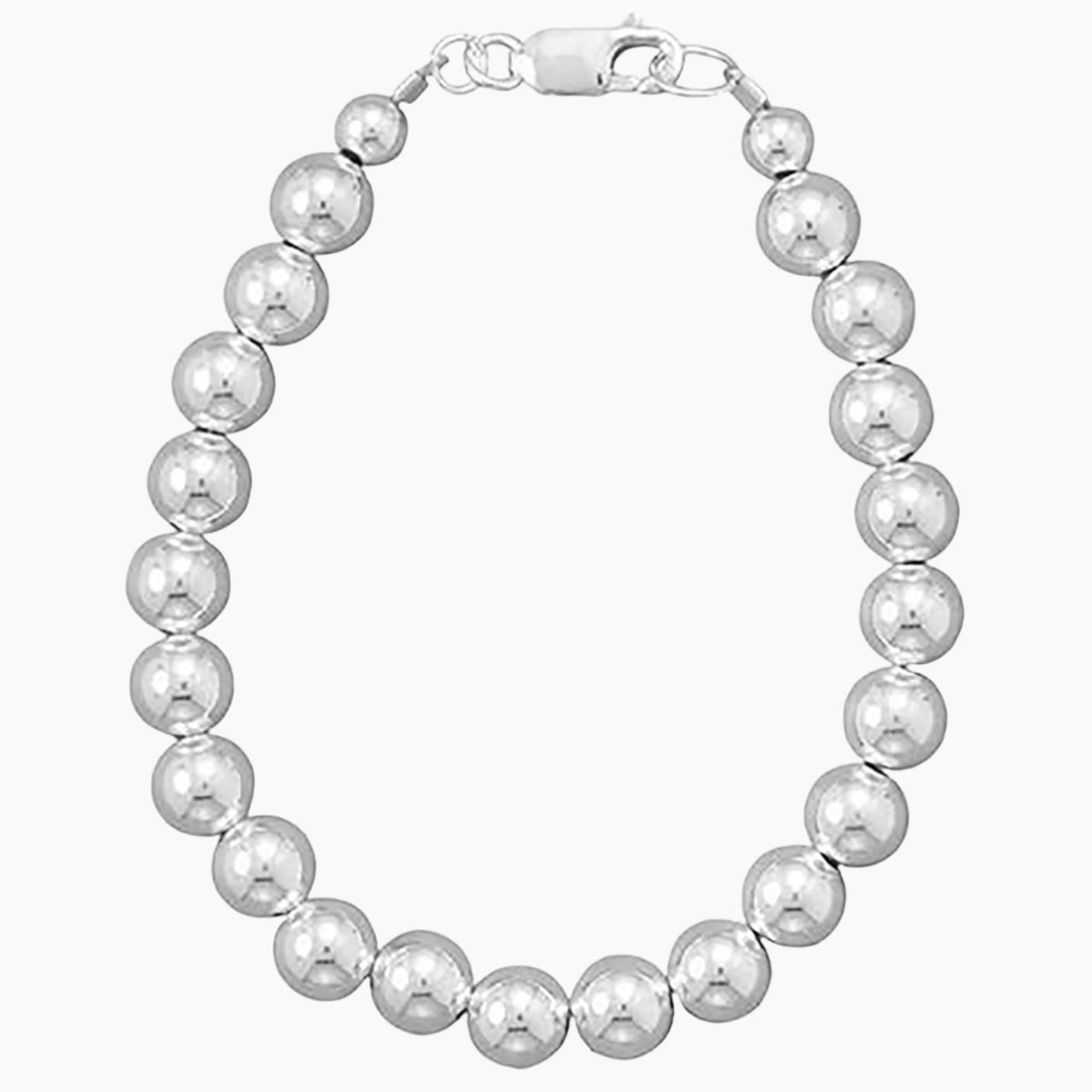 7mm Silver Bead Strand Necklace
