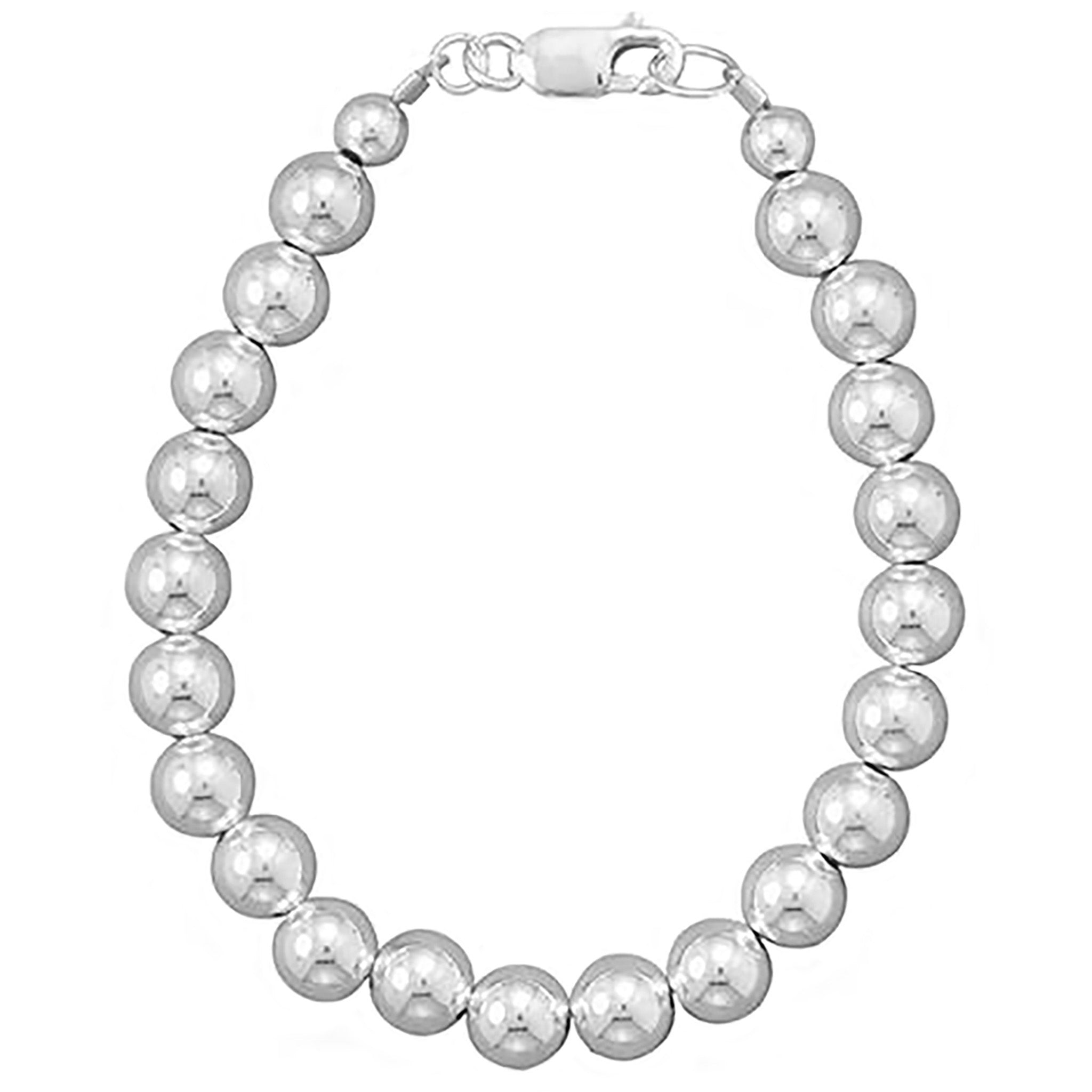7mm Silver Bead Strand Necklace