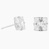 7mm Square Zirconia Stud Earrings