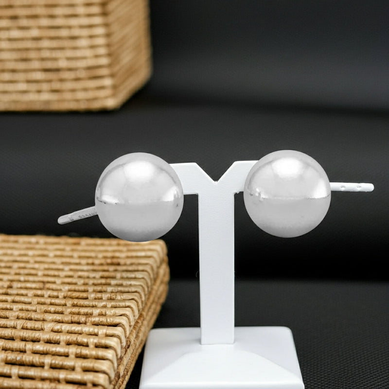 8mm Ball Stud Earrings on Display