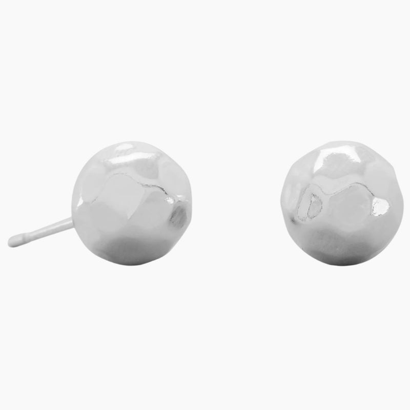 8mm Hammered Ball Stud Earrings