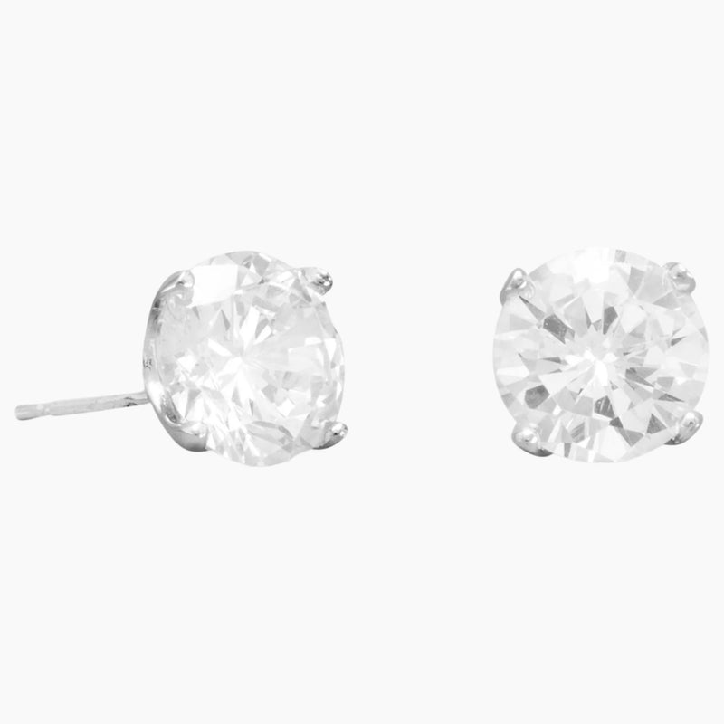 8mm Zirconia Stud Earrings