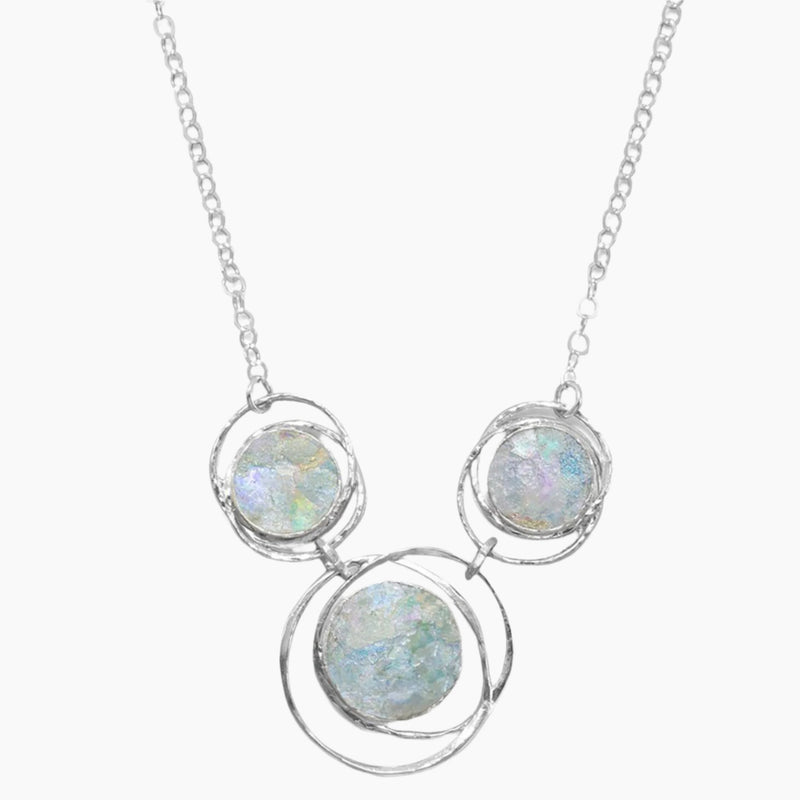 Abstract Circle Roman Glass Necklace