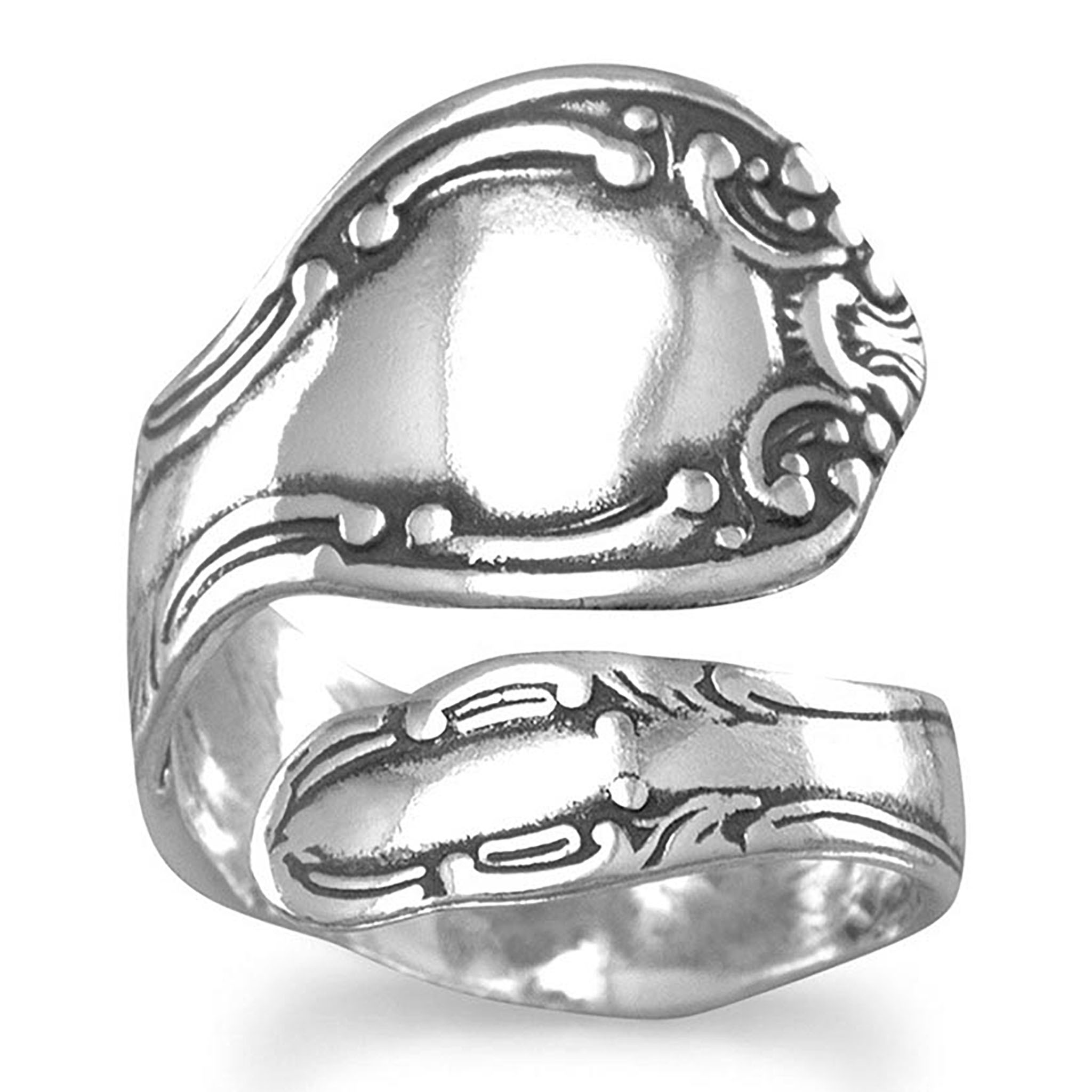 Adjustable Swirl Design Spoon Ring