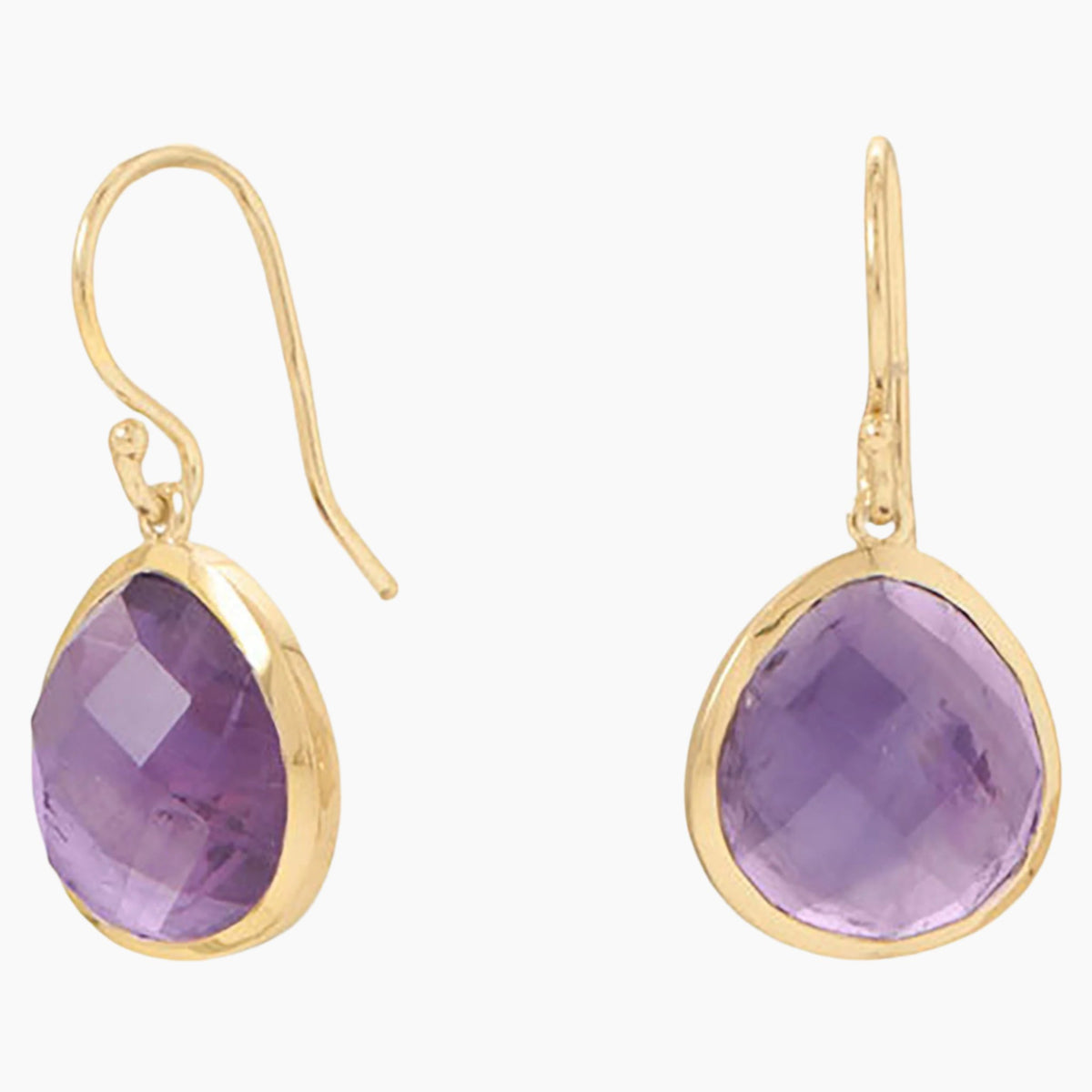 African Amethyst Gold Earrings