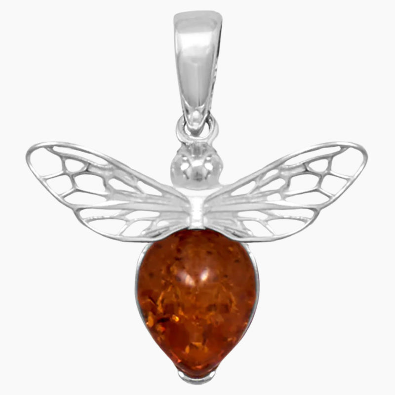 Amber Honey Bee Pendant