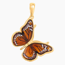 Amber Monarch Butterfly Gold Pendant