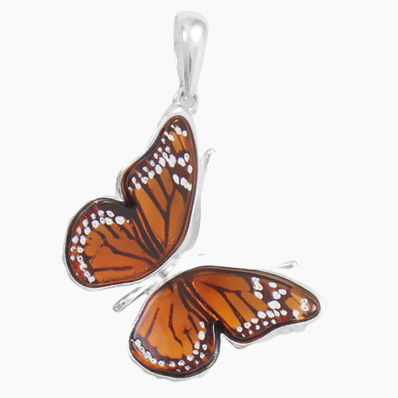 Amber Monarch Butterfly Pendant
