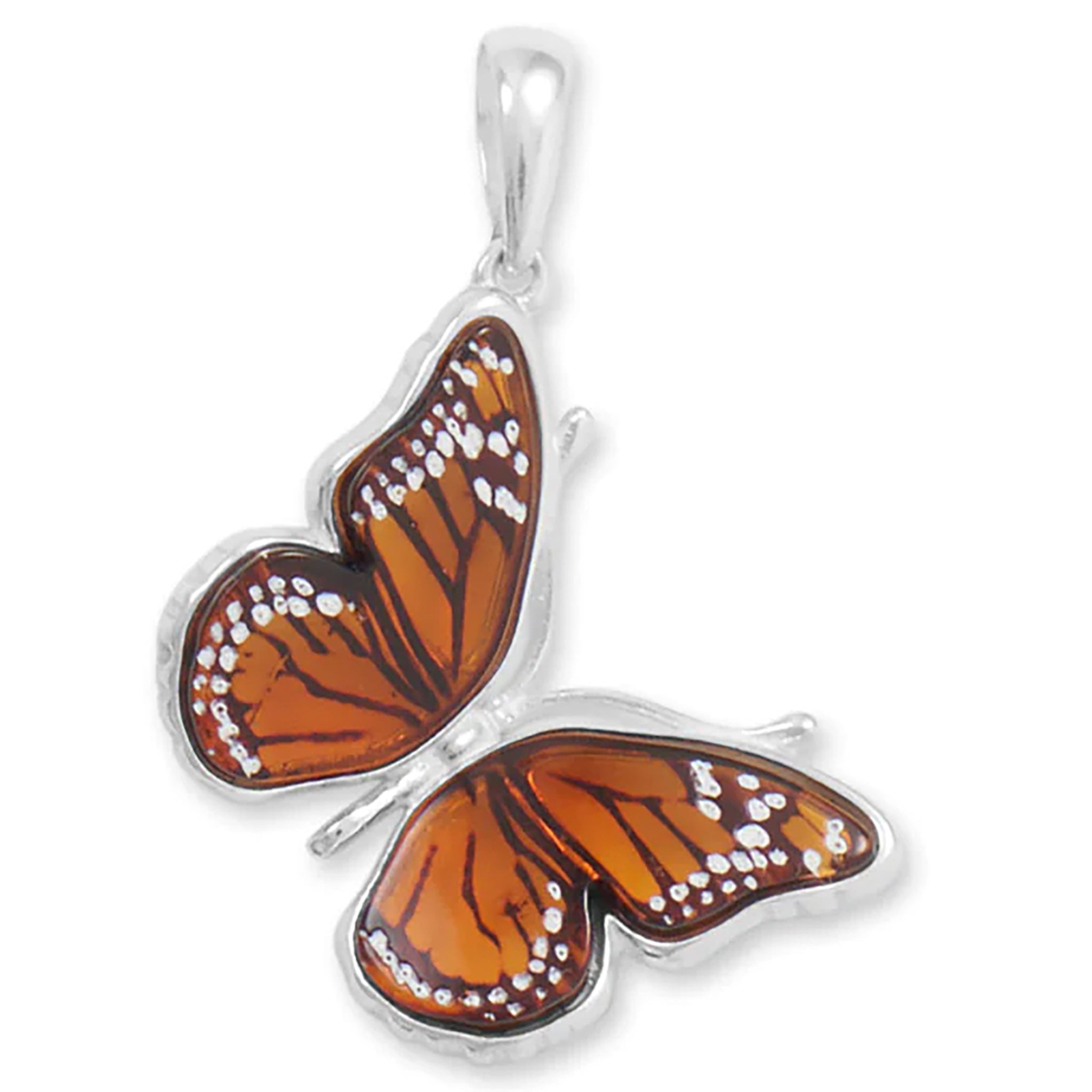 Amber Monarch Butterfly Pendant