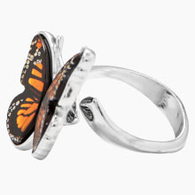 Amber Monarch Butterfly Ring Side View