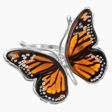 Amber Monarch Butterfly Ring