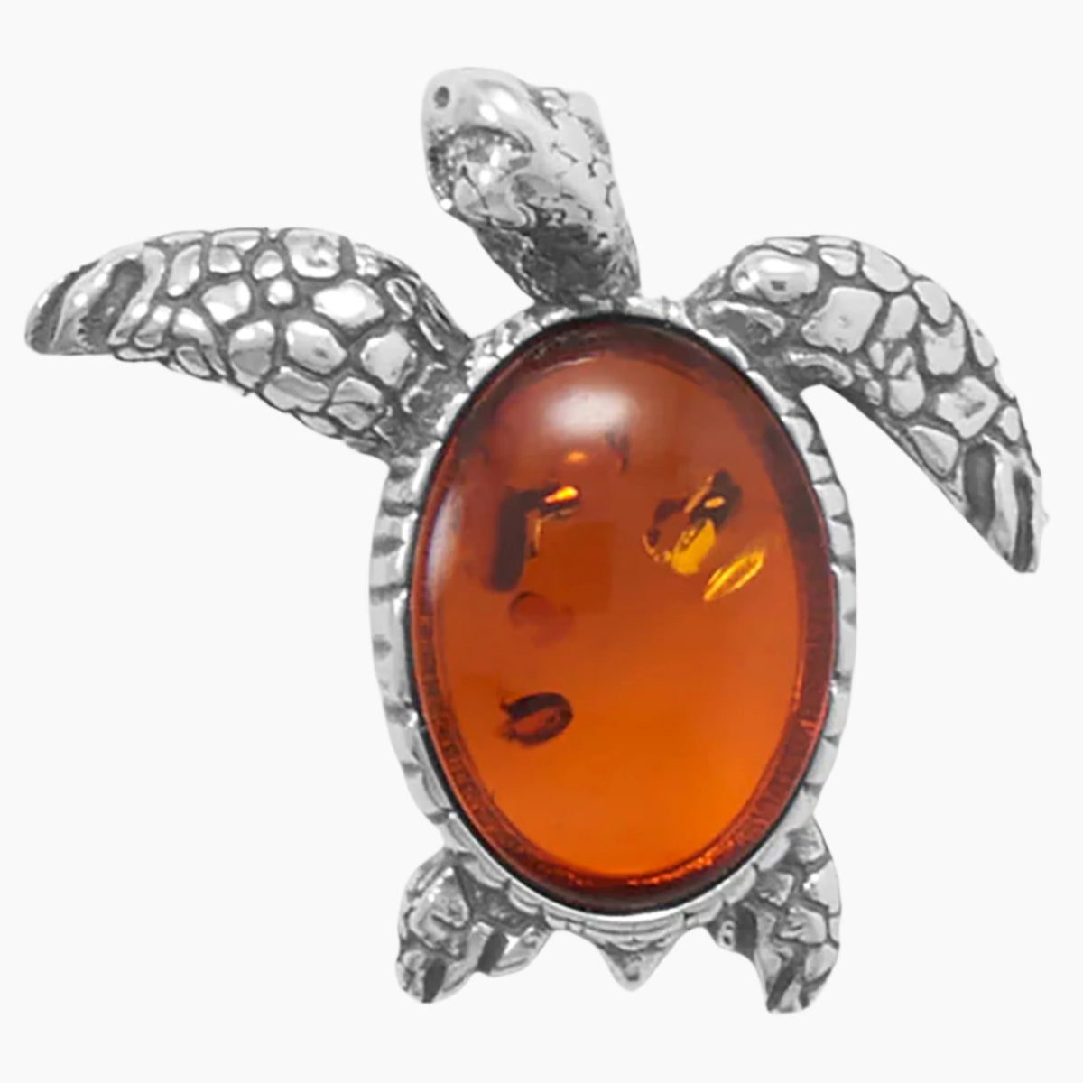 Amber Sea Turtle Slide Pendant