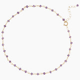 Amethyst Bead Gold Anklet