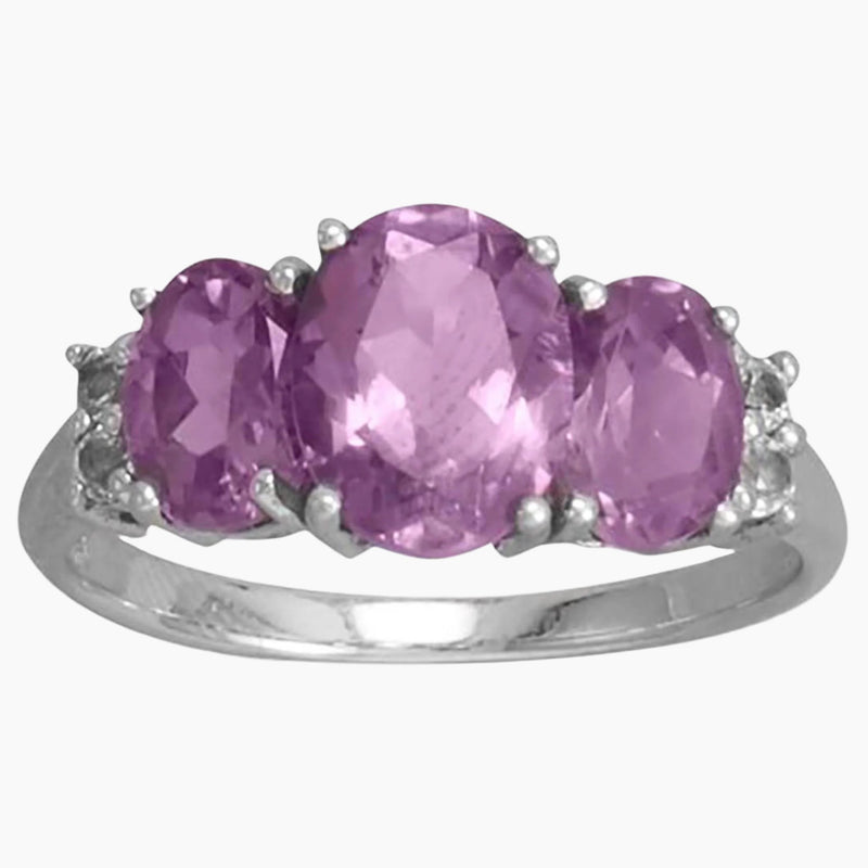 Amethyst with White Topaz Ring