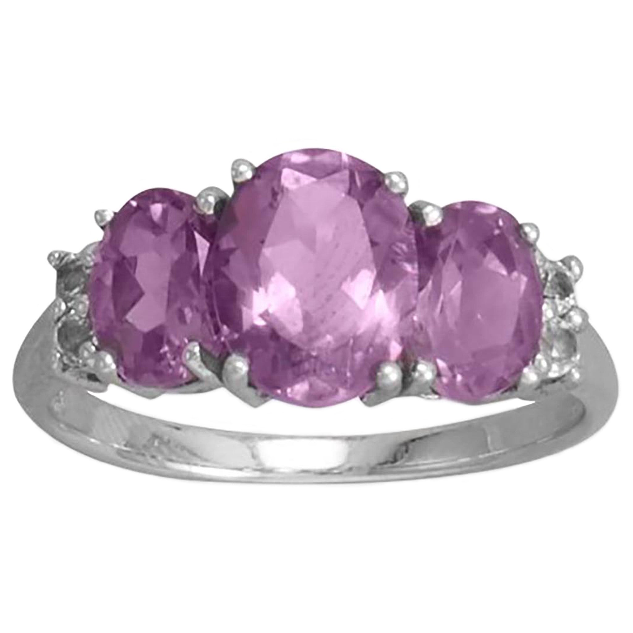 Amethyst with White Topaz Ring