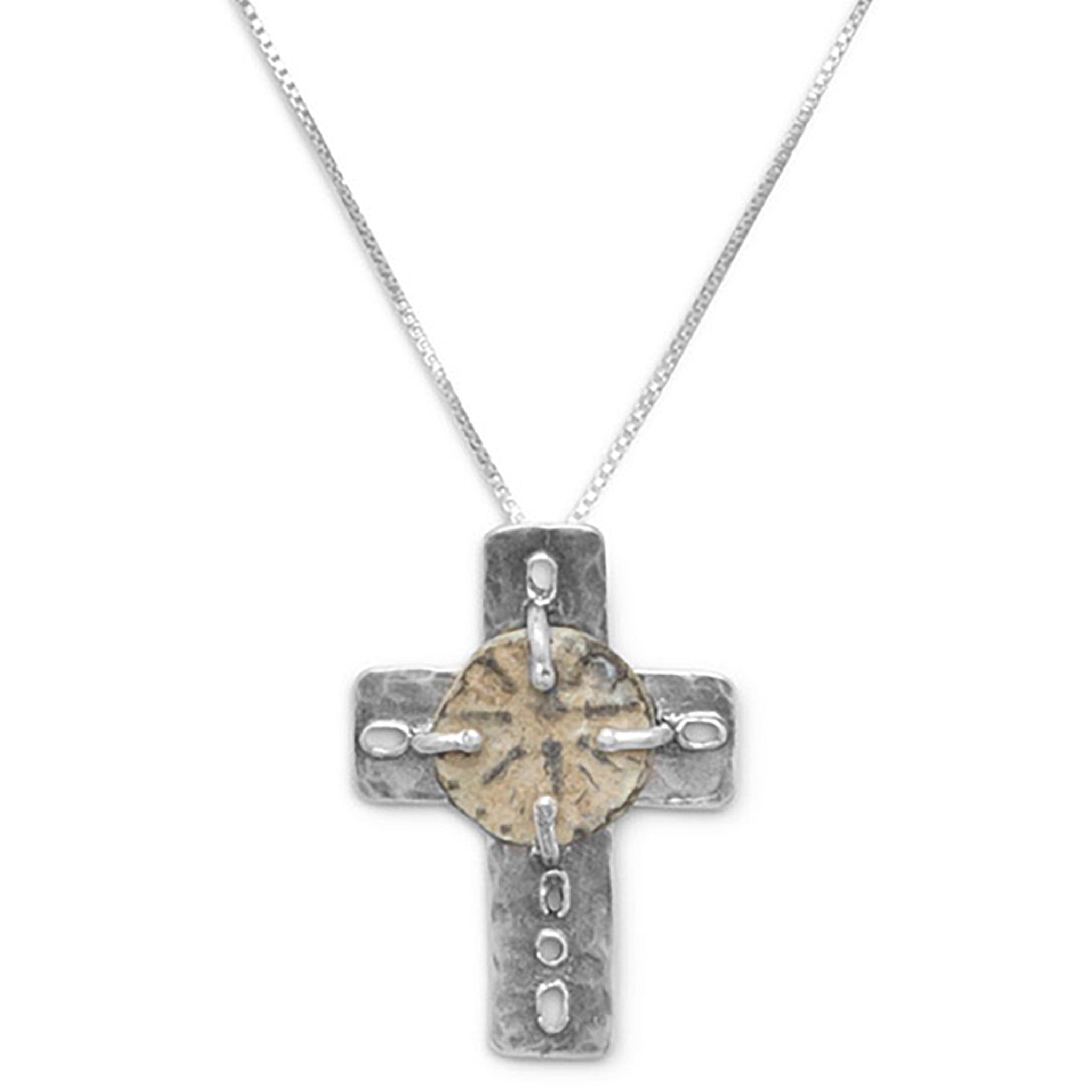Ancient Coin Cross Necklace