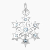 Aqua Crystal Snowflake Charm