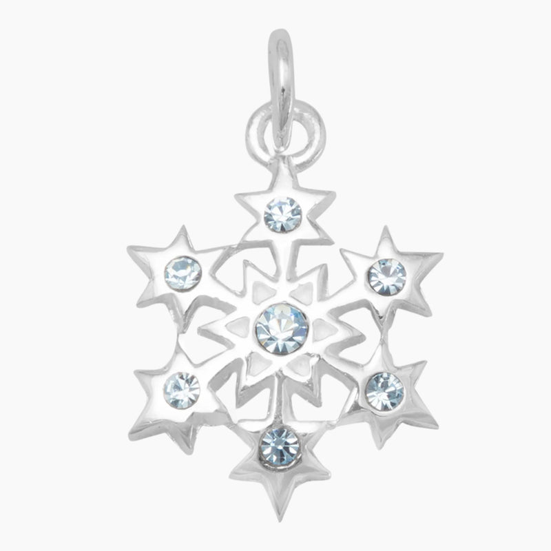 Aqua Crystal Snowflake Charm