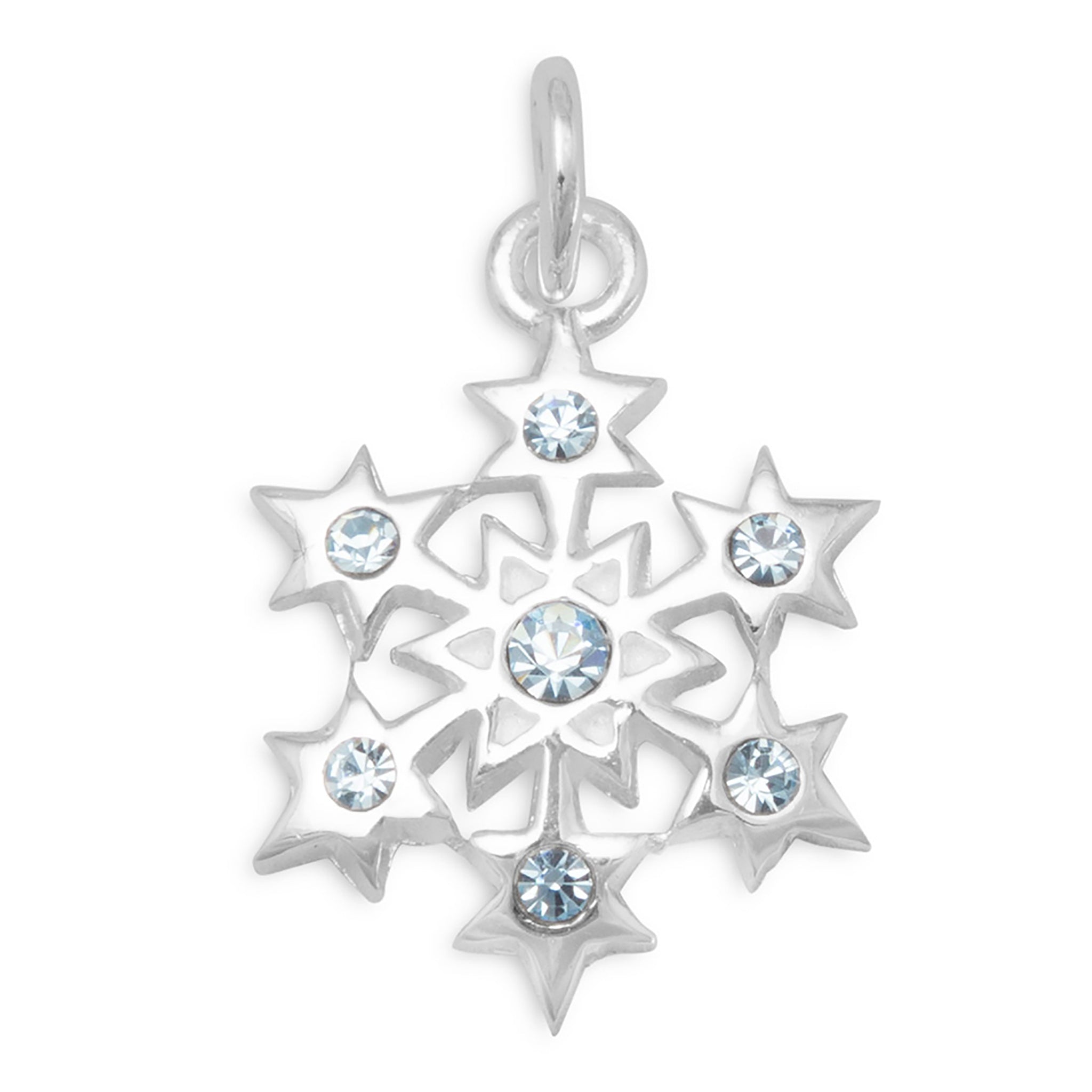 Aqua Crystal Snowflake Charm
