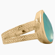 Aqua Hydro Glass Gold Ring Side View