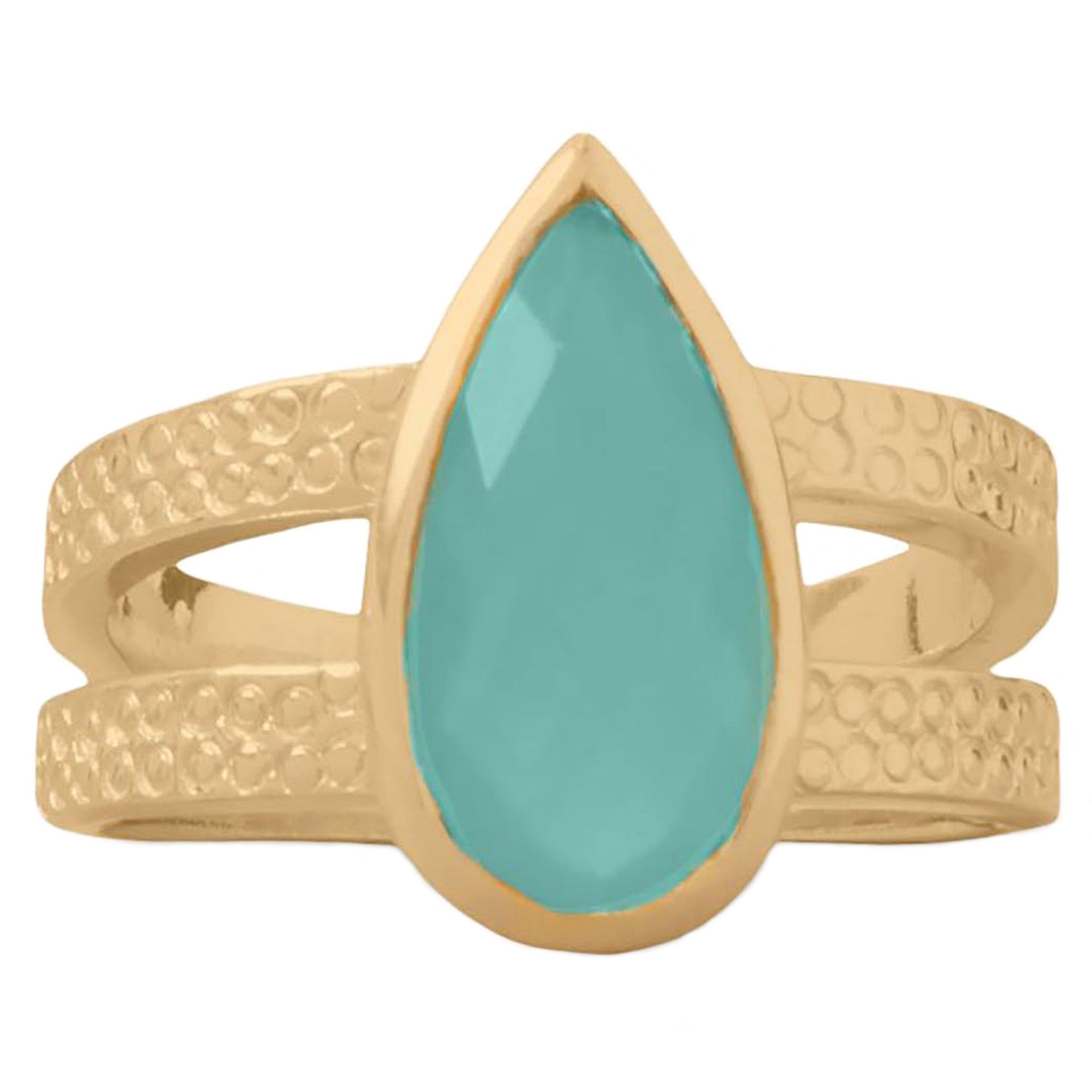 Aqua Hydro Glass Gold Ring