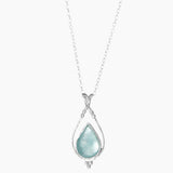 Aqua Roman Glass Pendant Necklace