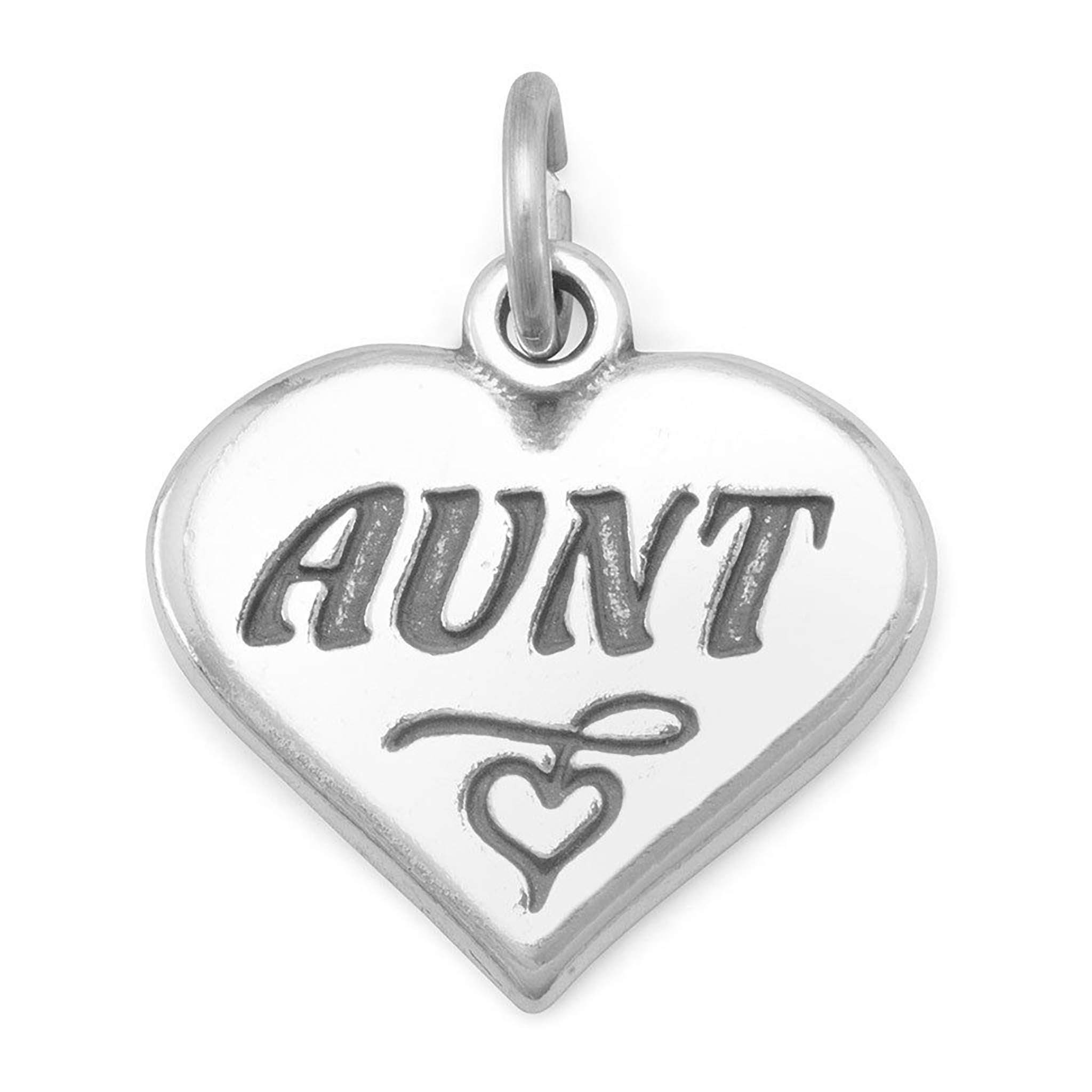 Aunt Inscribed Heart Charm