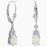 Australian Opal and White Topaz Earrings