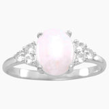 Australian Opal and White Topaz Ring
