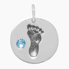 Baby Footprint Blue Crystal Charm