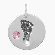 Baby Footprint Pink Crystal Charm