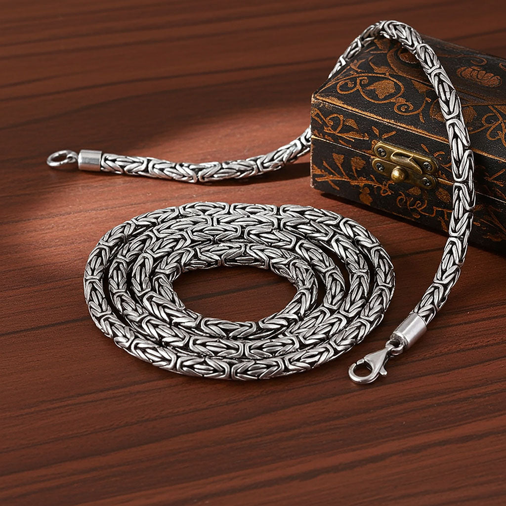 Bali Byzantine Chain - 3mm Coiled Up View