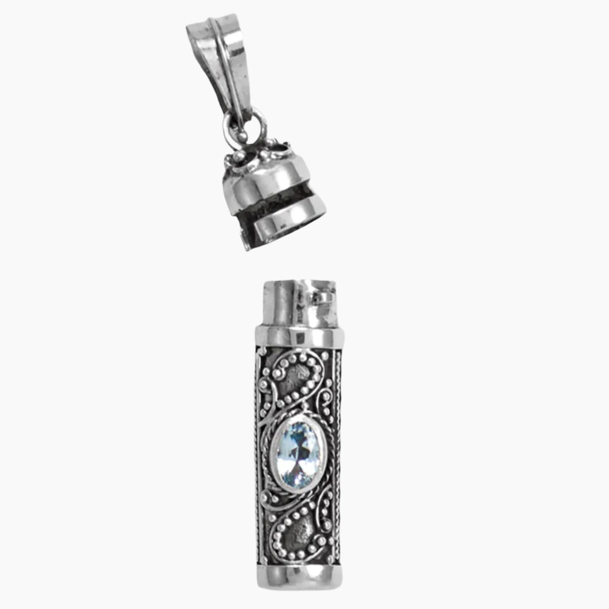 Bali Design Blue Topaz Keepsake Pendant Open
