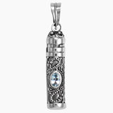 Bali Design Blue Topaz Keepsake Pendant