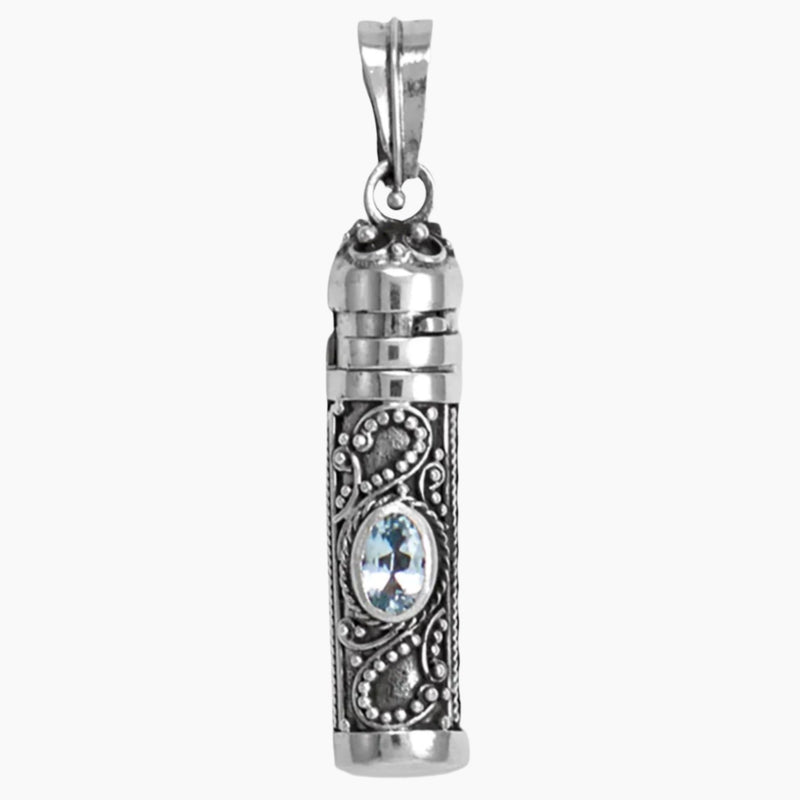 Bali Design Blue Topaz Keepsake Pendant