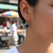 Bali Design Lapis Earrings On Ear