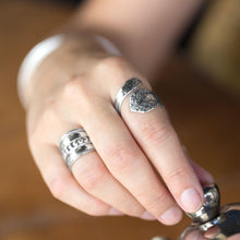 Bali Design Wide Band Ring On Hand