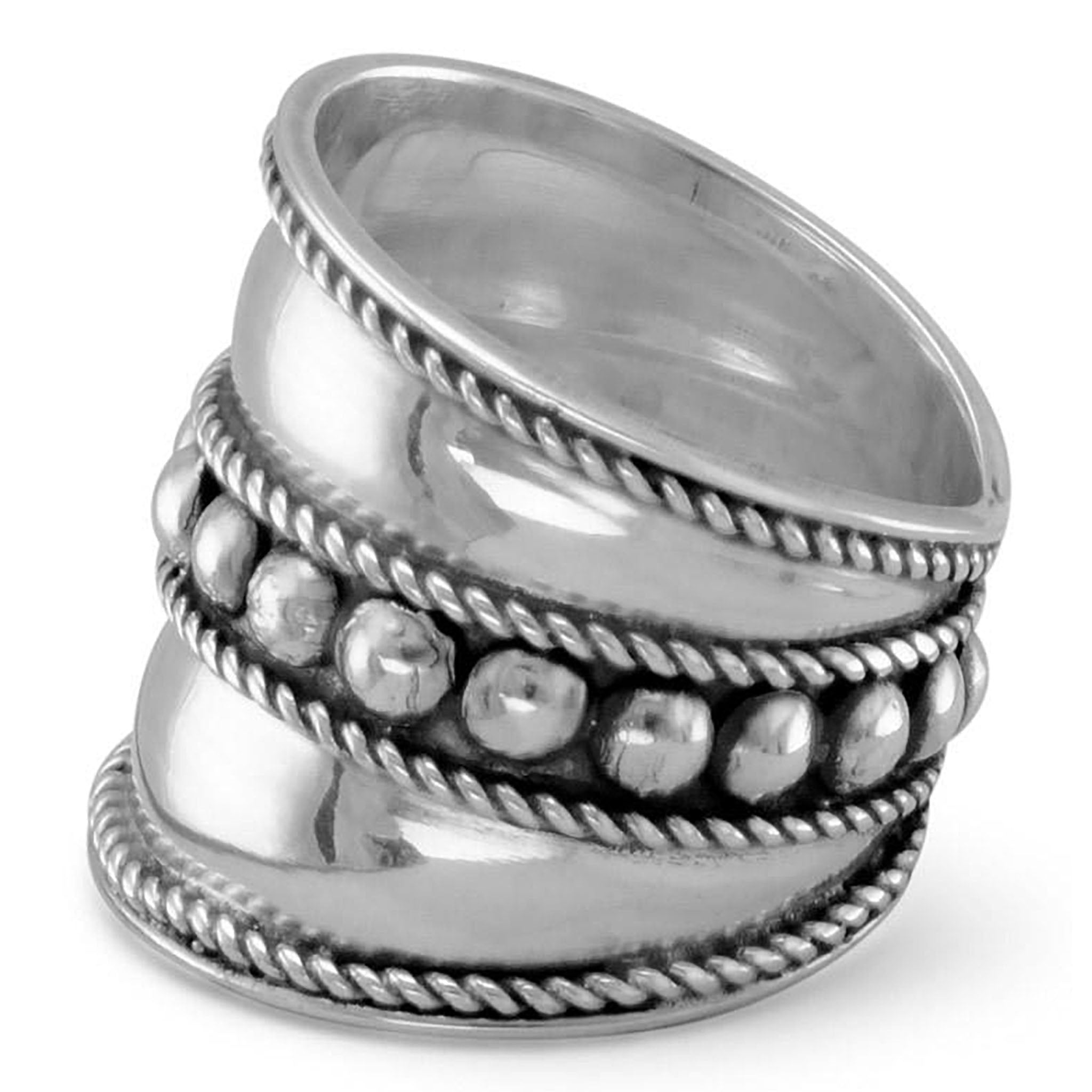Bali Design Wide Band Ring Side View