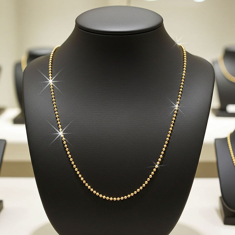 Bead Chain - 1.5mm on Bust