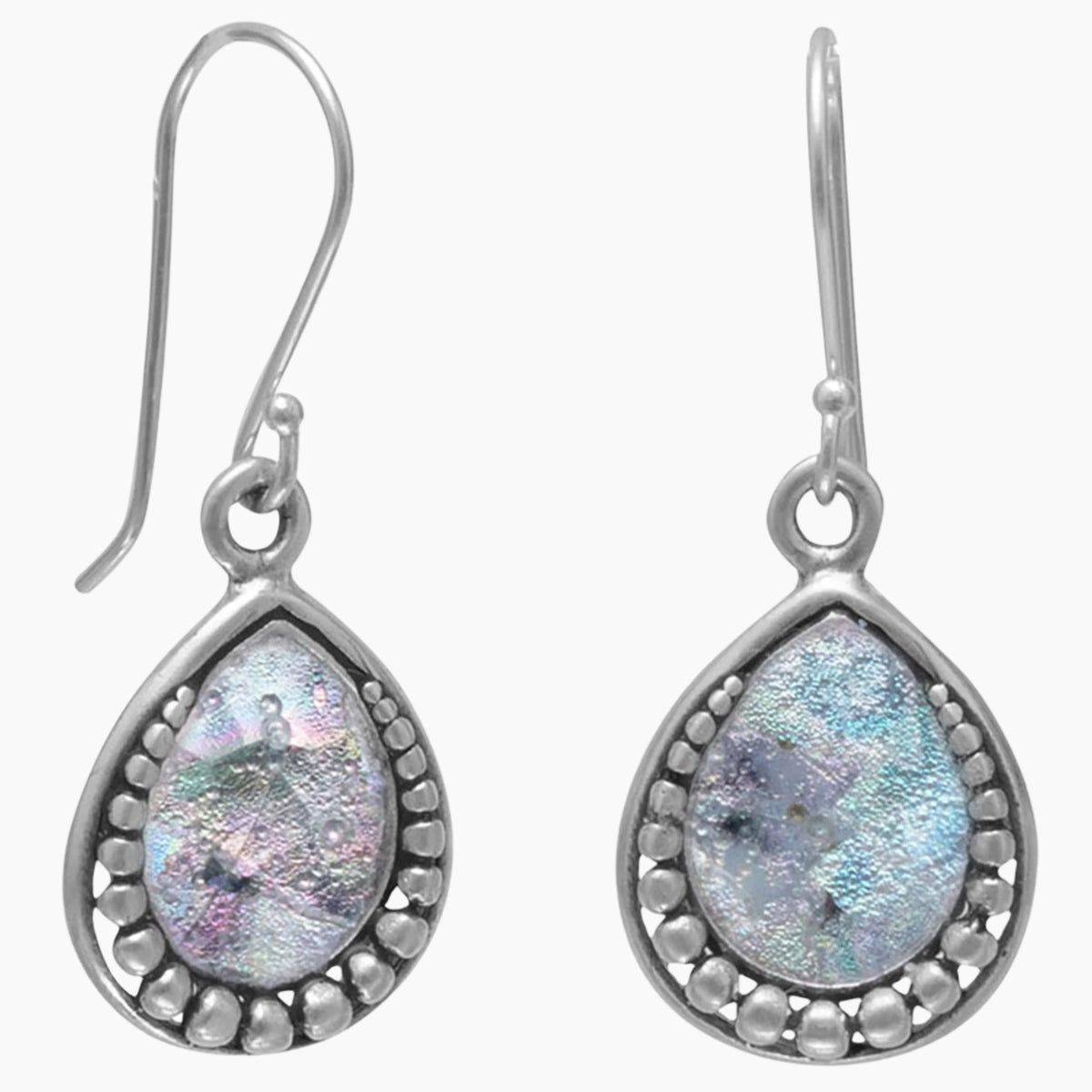 Bead Edge Roman Glass Earrings