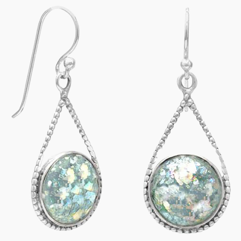 Bead Frame Roman Glass Earrings